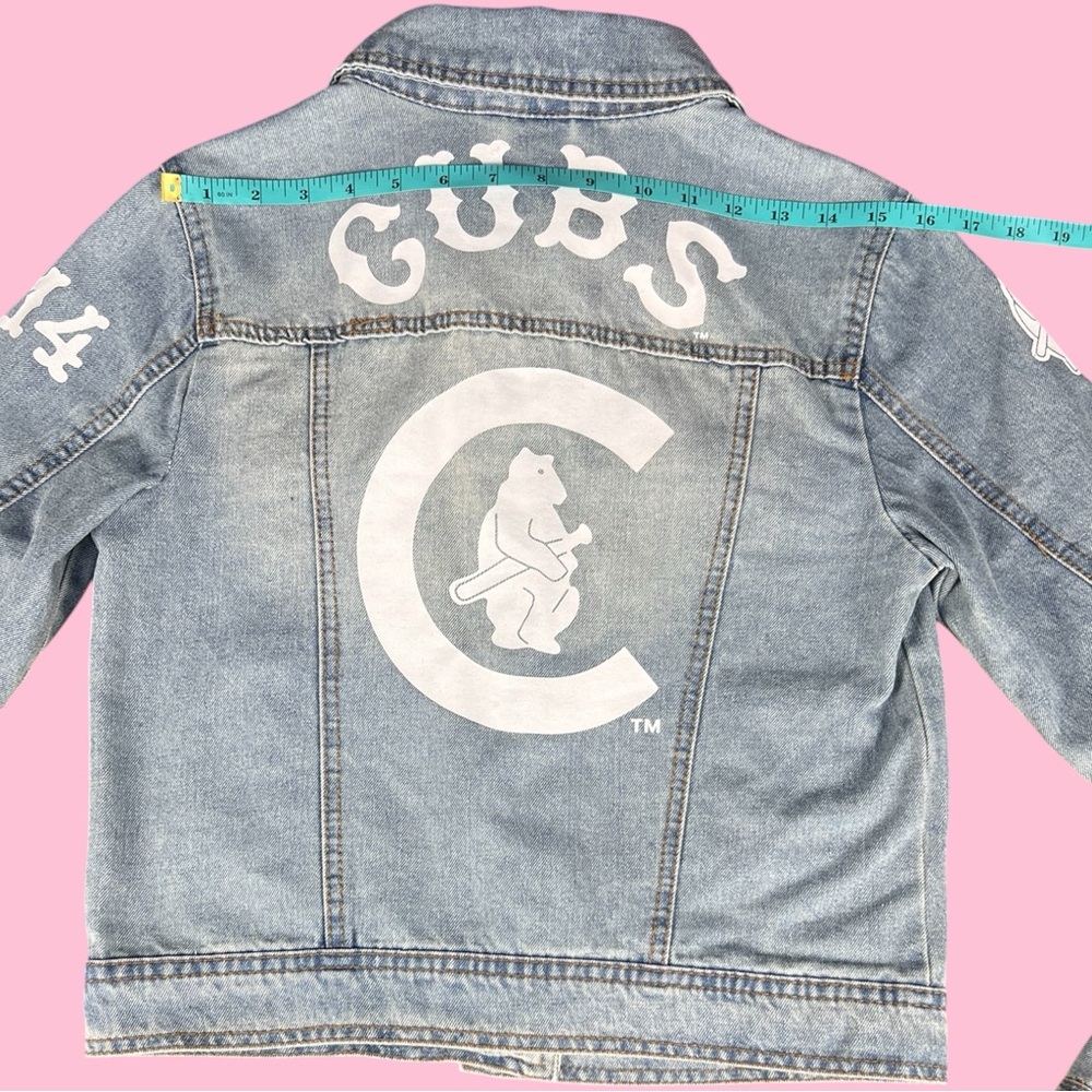 Tiny Turnip Chicago Cubs Walk-Off Distressed Denim Jean Jacket - Picture 9 of 9